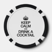 BLIJF KALM EN DRINK EEN COCKTAIL POKER CHIPS (Achterkant)