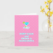 Blijf kalm en Drink een Margarita Note Kaart (Gele Bloem)