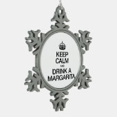 BLIJF KALM EN DRINK EEN MARGARITA TIN SNEEUWVLOK ORNAMENT (Links)