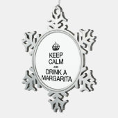 BLIJF KALM EN DRINK EEN MARGARITA TIN SNEEUWVLOK ORNAMENT (Rechts)