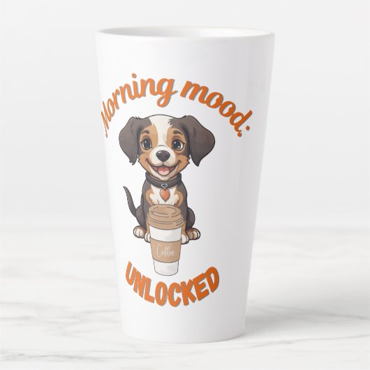 Blijf kalm en Drink koffie – Hondenliefhebber Digi Latte Mok (Voorkant)