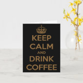 Blijf kalm en Drink koffiebriefkaarten Kaart (Gele Bloem)