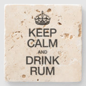 BLIJF KALM EN DRINK RUM STENEN ONDERZETTER (Voorkant)