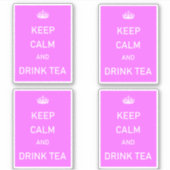 Blijf kalm en Drink Tea Meme Sticker (Voorkant)