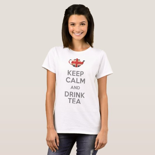 Blijf kalm en Drink thee - basic vrouwen T-shirt (Voorkant volledig)