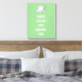 Blijf kalm en Drink thee theekopje Canvas Afdruk (Insitu (Slaapkamer))