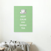 Blijf kalm en Drink thee  theekopje Canvas Afdruk