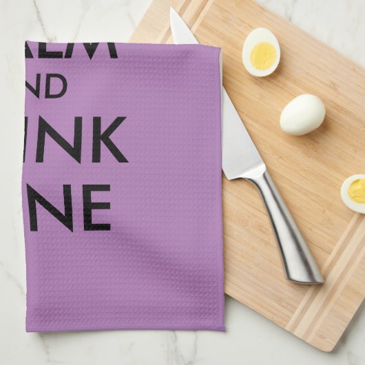 Blijf kalm en drink wijn grappig keukenhanddoek ca (Quarter Fold)