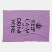 Blijf kalm en drink wijn grappig keukenhanddoek ca (Horizontaal)