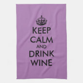 Blijf kalm en drink wijn grappig keukenhanddoek ca (Verticaal)