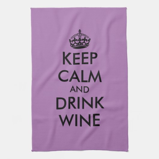 Blijf kalm en drink wijn grappig keukenhanddoek ca (Verticaal)