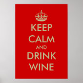 Blijf kalm en drink wijn poster art (Voorkant)