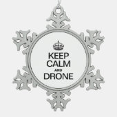 BLIJF KALM EN DRONE TIN SNEEUWVLOK ORNAMENT (Voorkant)