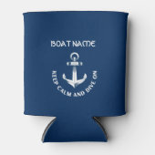 Blijf kalm en duik verder, anker marineblauw blikjeskoeler (Voorkant)