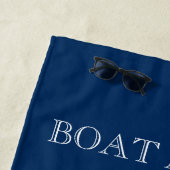 Blijf kalm en duik verder, anker marineblauw strandlaken (In situ)