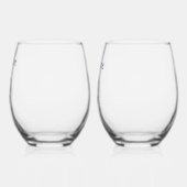 Blijf kalm en duik verder, anker marineblauw wijnglas zonder voet (Links)