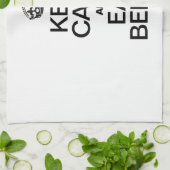 BLIJF KALM EN EET BIETEN THEEDOEK (Gevouwen)