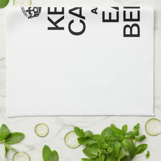 BLIJF KALM EN EET BIETEN THEEDOEK (Gevouwen)