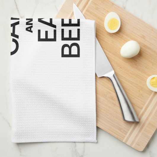 BLIJF KALM EN EET BIETEN THEEDOEK (Quarter Fold)