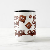 Blijf kalm en eet chocolade grappige chocolade lie mok (Midden)