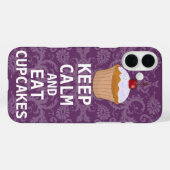 Blijf kalm en eet cupcakes veranderen Paarse elke  Case-Mate iPhone Case (Achterkant (horizontaal))