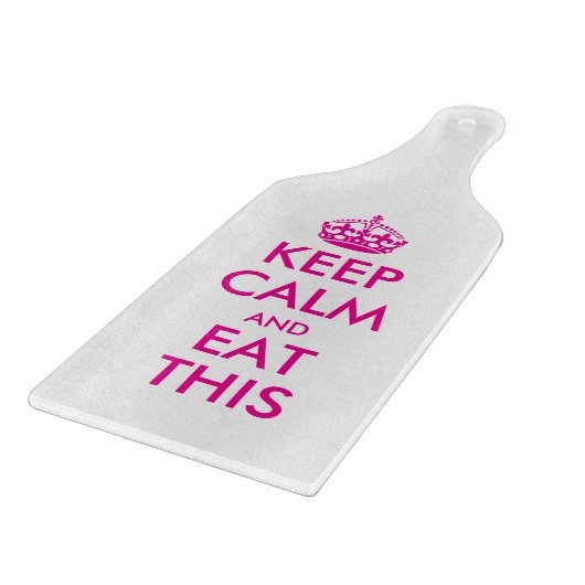 Blijf kalm en eet deze grappige glazen snijplank (Hoek)