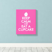 Blijf kalm en eet een cupcake gewikkeld canvas kun (Insitu (Houten vloer))