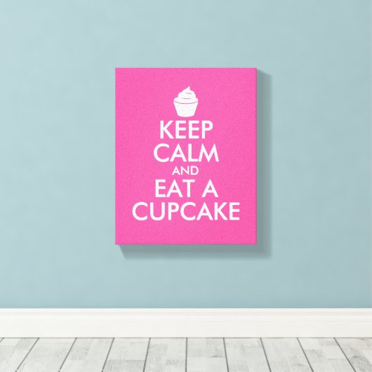 Blijf kalm en eet een cupcake gewikkeld canvas kun (Insitu (Houten vloer))