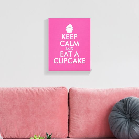 Blijf kalm en eet een cupcake gewikkeld canvas kun (Insitu (Woonkamer))