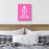 Blijf kalm en eet een cupcake gewikkeld canvas kun (Insitu (Slaapkamer))