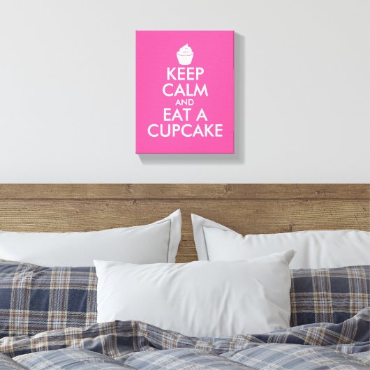 Blijf kalm en eet een cupcake gewikkeld canvas kun (Insitu (Slaapkamer))