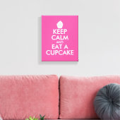 Blijf kalm en eet een cupcake gewikkeld canvas kun afdruk (Insitu (Woonkamer))