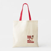 Blijf kalm en eet een worst tote bag (Achterkant)