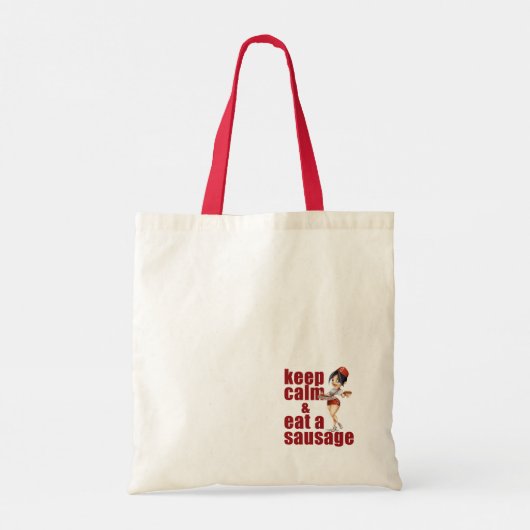 Blijf kalm en eet een worst tote bag (Achterkant)
