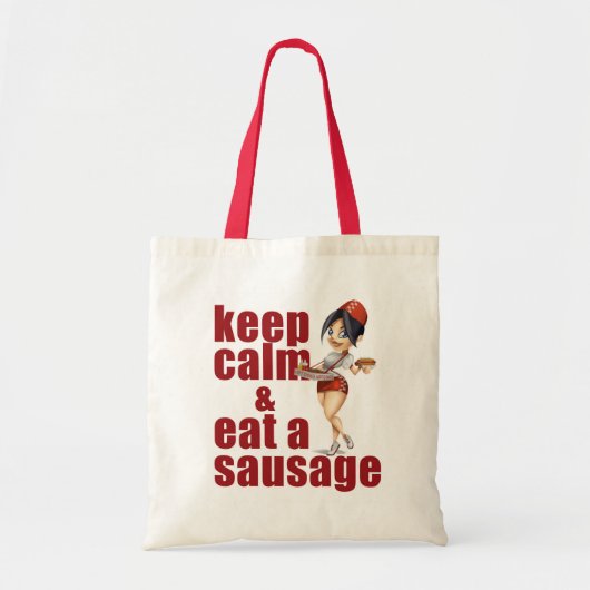 Blijf kalm en eet een worst tote bag (Voorkant)