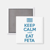 Blijf kalm en eet feta Griekse vlag Magneet (Voorkant / Achterkant)