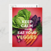 Blijf kalm en eet groenten Briefkaart (Voorkant / Achterkant)