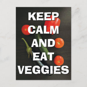 Blijf kalm en eet groenten Briefkaart