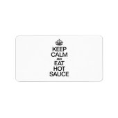 BLIJF KALM EN EET HETE SAUS ETIKET (Voorkant)