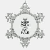 BLIJF KALM EN EET KALE TIN SNEEUWVLOK ORNAMENT (Voorkant)