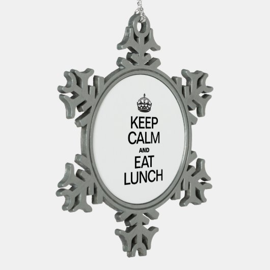 BLIJF KALM EN EET LUNCH TIN SNEEUWVLOK ORNAMENT (Links)