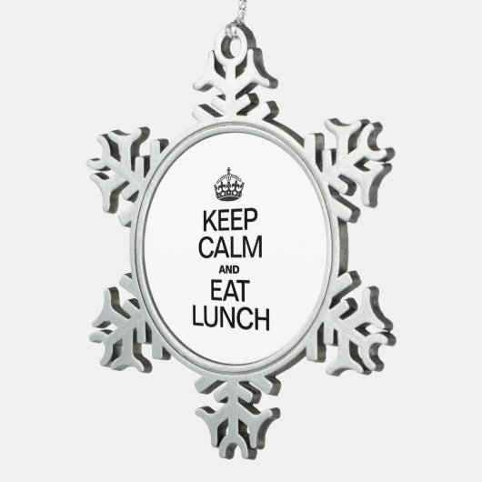 BLIJF KALM EN EET LUNCH TIN SNEEUWVLOK ORNAMENT (Rechts)