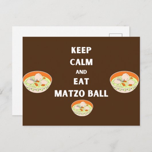 Blijf kalm en eet Matzah Funny Pesach Design Briefkaart (Voorkant / Achterkant)