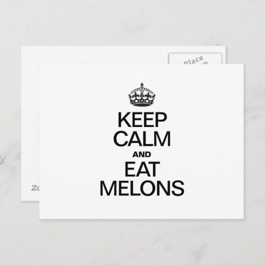BLIJF KALM EN EET MELOENEN BRIEFKAART (Voorkant / Achterkant)