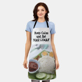 Blijf kalm en eet Nasi Lemak schort uit (Gedragen)