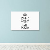 BLIJF KALM EN EET PIZZA CANVAS AFDRUK (Insitu (Houten vloer))