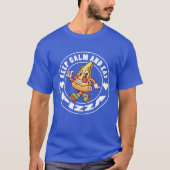 Blijf kalm en eet pizza Funny Food Gezegden modern T-shirt (Voorkant)