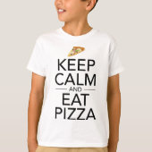 Blijf kalm en eet pizza grappig Italiaans eten lie T-shirt (Voorkant)
