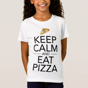 Blijf kalm en eet pizza grappig Italiaans eten lie T-shirt