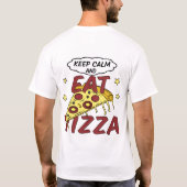 Blijf kalm en eet pizza Pepperoni Slice Graphic SH T-shirt (Achterkant)
